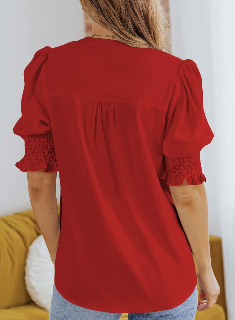 Long Sleeve V Neck Blouse - Image 2