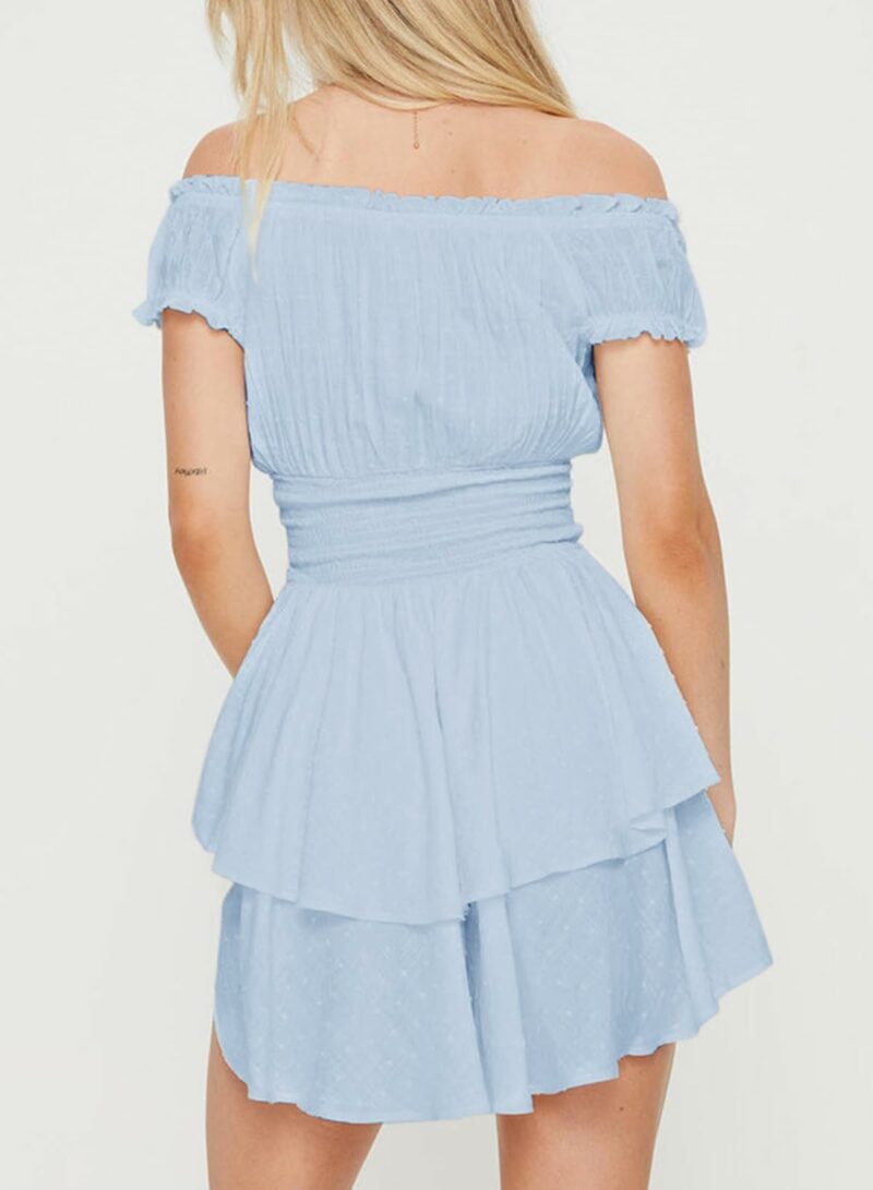 Summer Boho Cold Shoulder Romper - Image 2