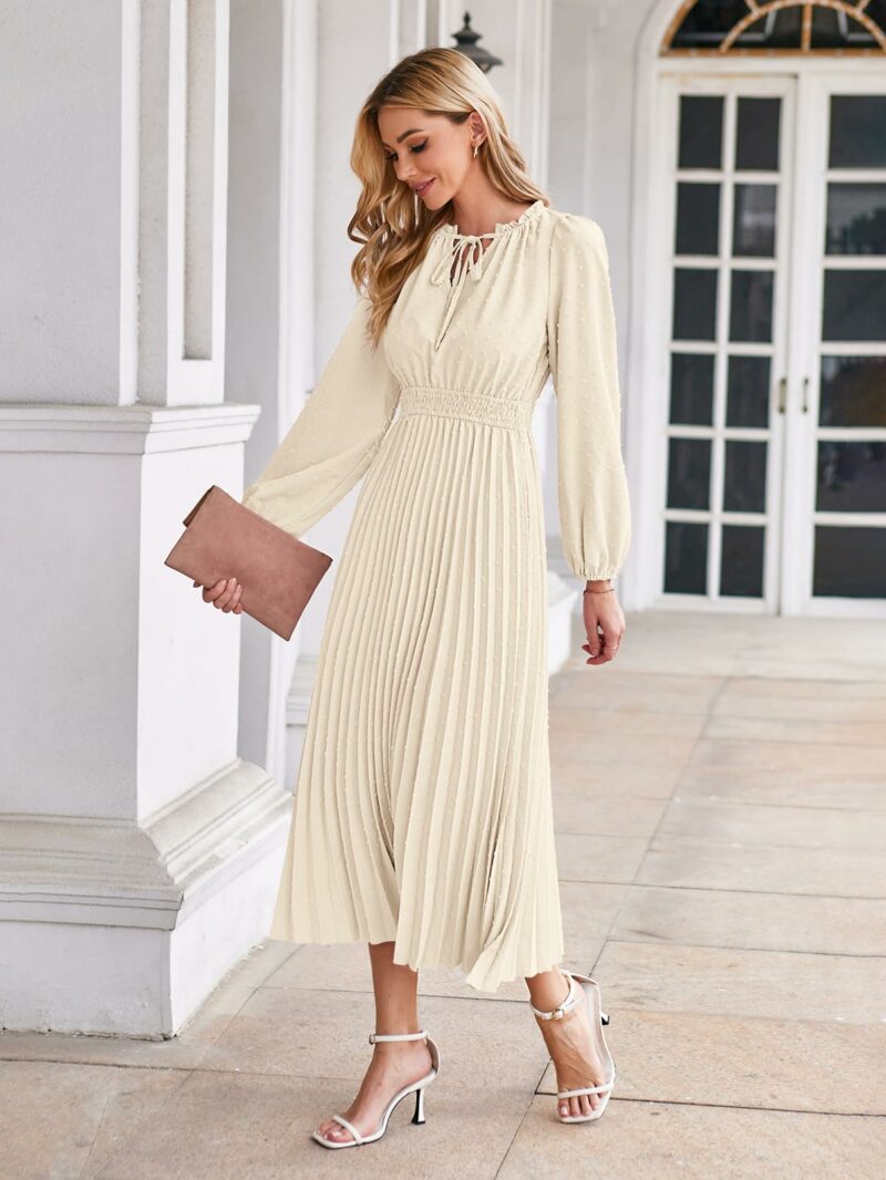 Puff Sleeve Swiss Dot Maxi Dress - Image 6