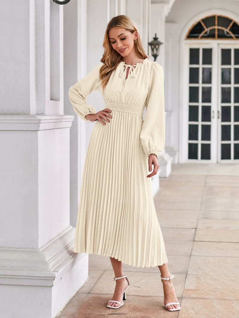 Puff Sleeve Swiss Dot Maxi Dress - Image 2
