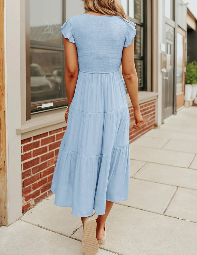 Flutter Sleeve Smocked Dress - Image 4