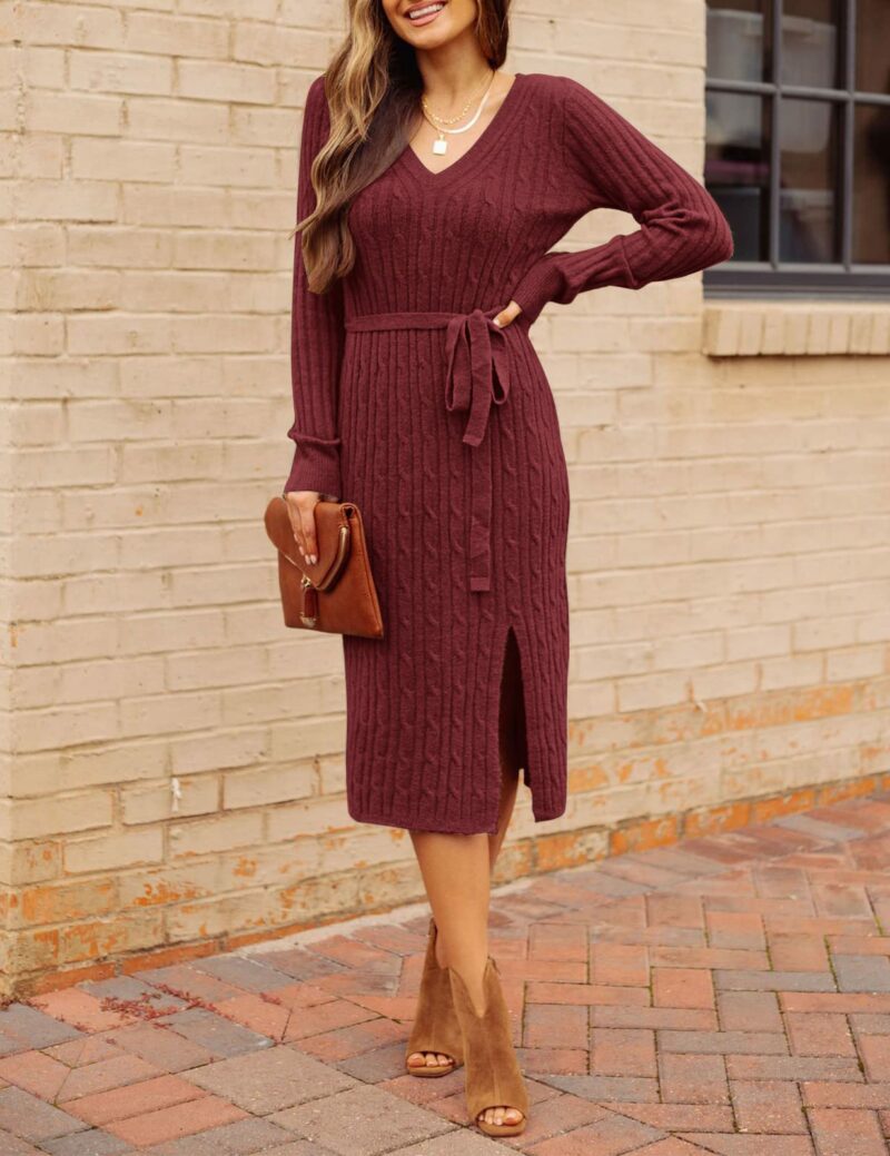 Cable Knit Sweater Dress