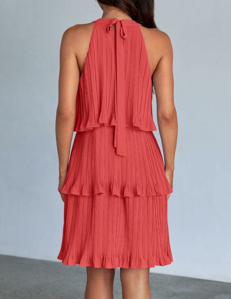 Sleeveless Halter Tiered Mini Dress - Image 5