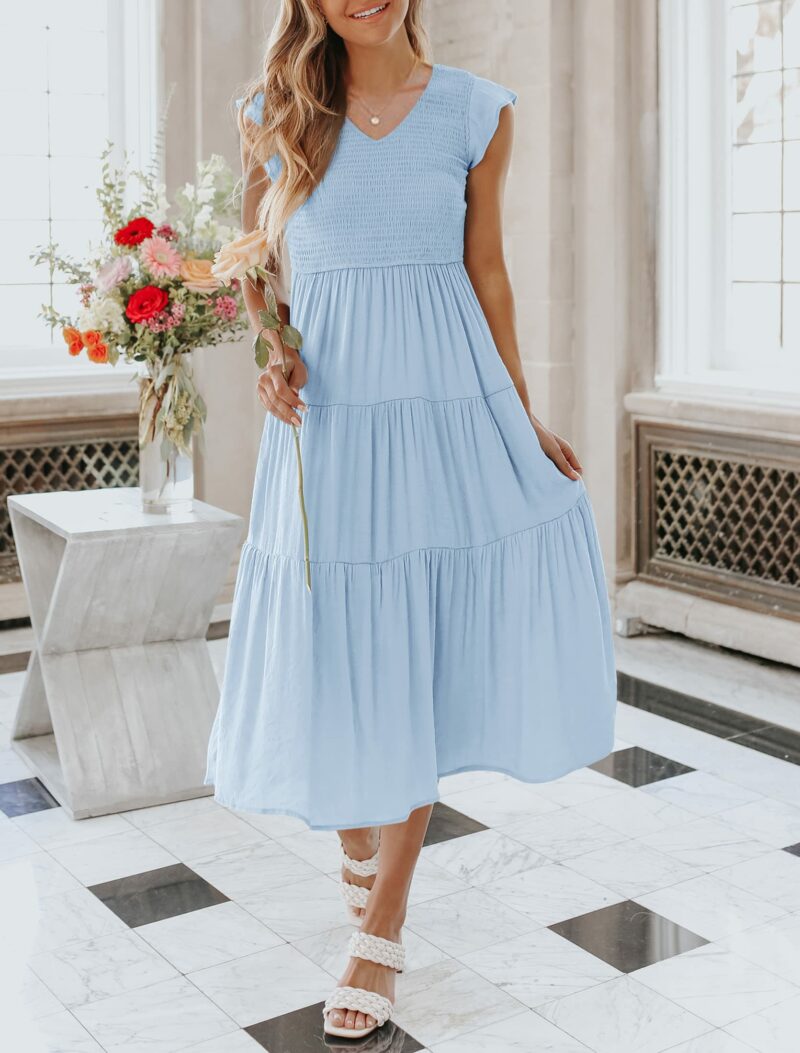 Flutter Sleeve Smocked Dress - Image 5