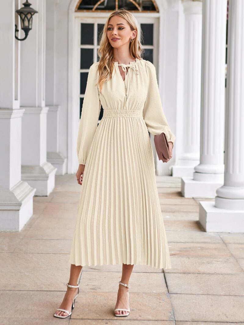 Puff Sleeve Swiss Dot Maxi Dress