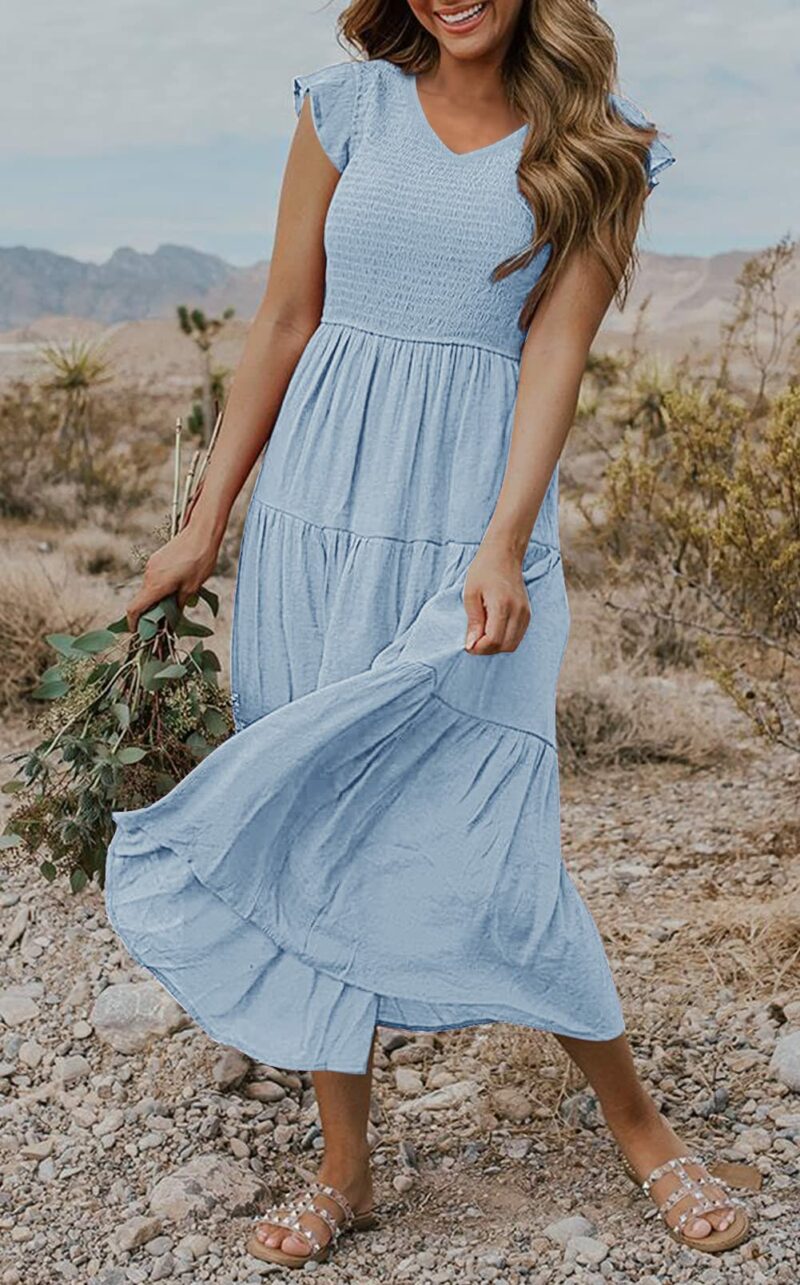 Flutter Sleeve Smocked Dress - Image 2