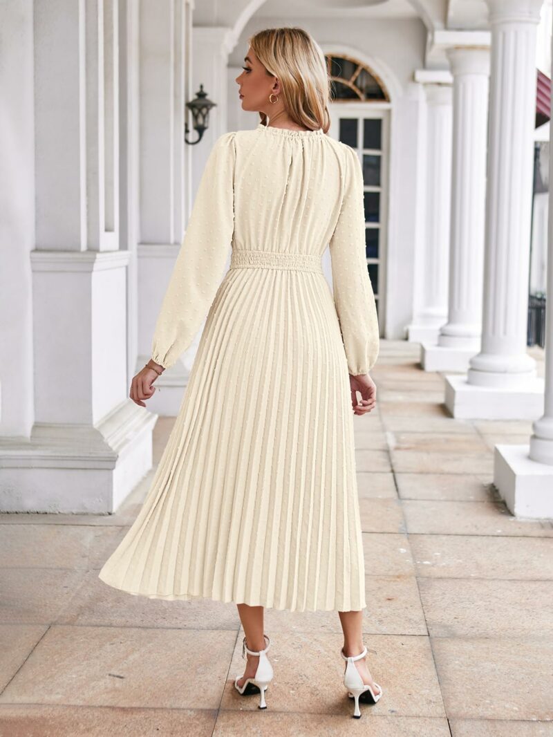 Puff Sleeve Swiss Dot Maxi Dress - Image 8