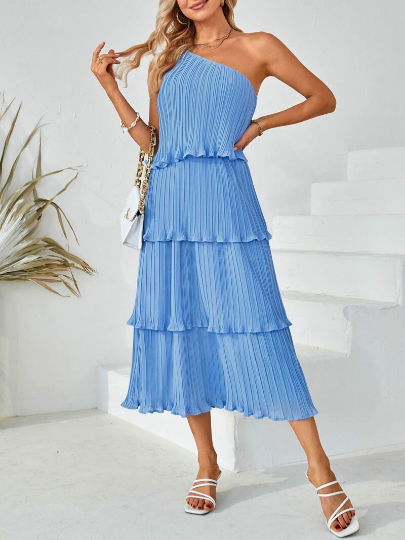One Shoulder Ruffle Dress - Image 6